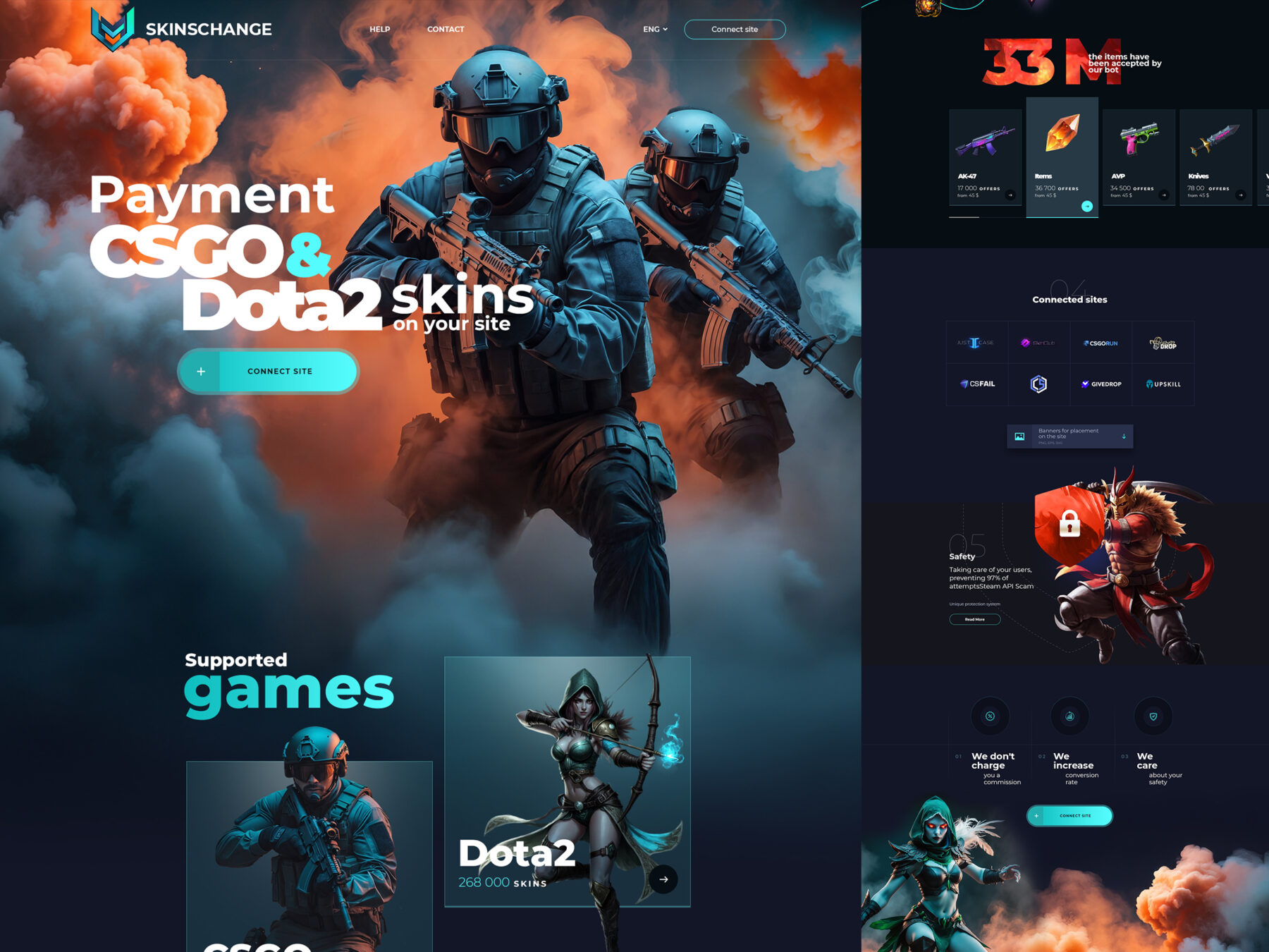CS:GO & Dota2 skins on your site. Game landing CS:GO & Dota2 skins on your site. Game landing